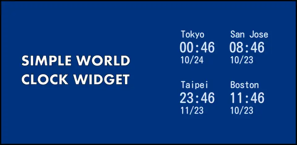 Simple world clock widget image